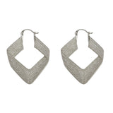 Silver Exaggerated Metal Diamond Earrings
