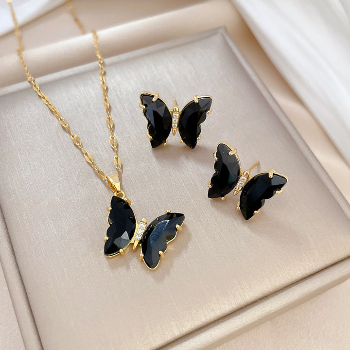 Flash Diamond Tassel Luxury Dress Accessories Dinner Clavicle Necklace Earring CN369