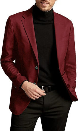 Casual Burgundy Business men's Trousers 2 Piece Suit