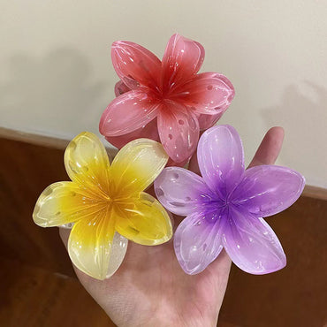 Summer Frangipani Hair Clip – Romantic Flower Hair Claw for Updos