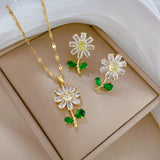 Flash Diamond Tassel Luxury Dress Accessories Dinner Clavicle Necklace Earring CN372