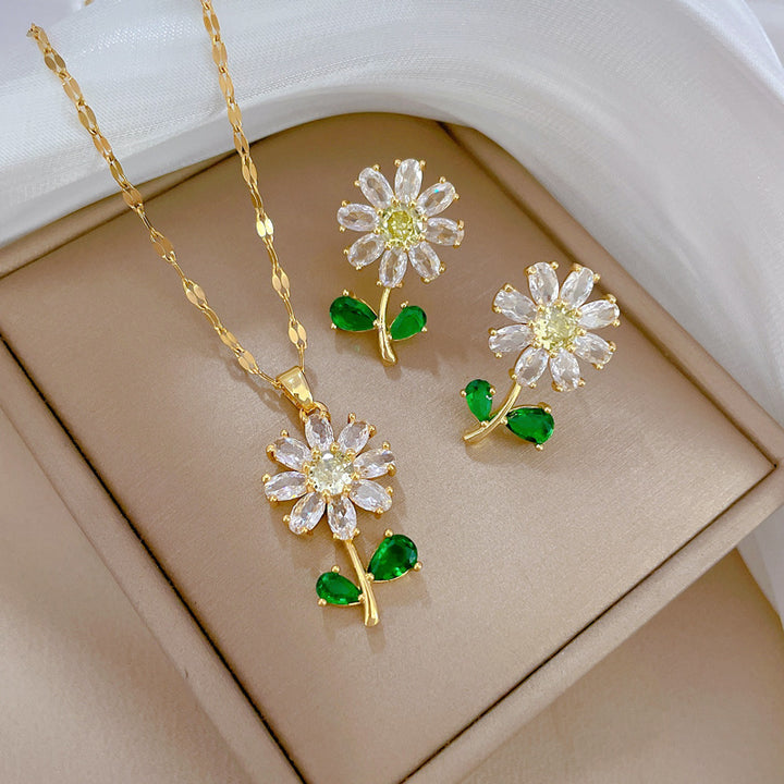 Flash Diamond Tassel Luxury Dress Accessories Dinner Clavicle Necklace Earring CN372