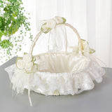 Lace Fabric Wedding Flower Basket, Flower Girl, Flower Basket Bridesmaid Hand Basket, HL-5625