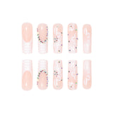 Rhinestone Nails Bling Wedding Press On Nails With Design For Women And Girls