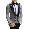 Classic 3 Piece Men's Suit with Regular Fit and Sophisticated Peak Lapel
