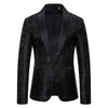 Black Jacquard Formal Suit Men Lapel Suit Jacket Single Jacket