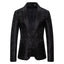 Black Jacquard Formal Suit Men Lapel Suit Jacket Single Jacket