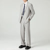 Casual Light Grey Business men's Trousers 2 Piece Suit