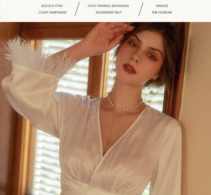 Morning Gown Feather Robe Wedding Bridesmaid Satin Robes for Wedding Party CN41