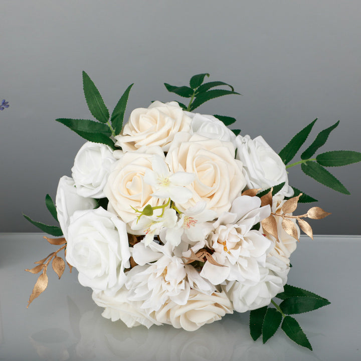 Wedding Flower For The Groom And Bride, Simulated Rose Wedding Bouquet, WF08