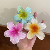 Summer Frangipani Hair Clip – Romantic Flower Hair Claw for Updos