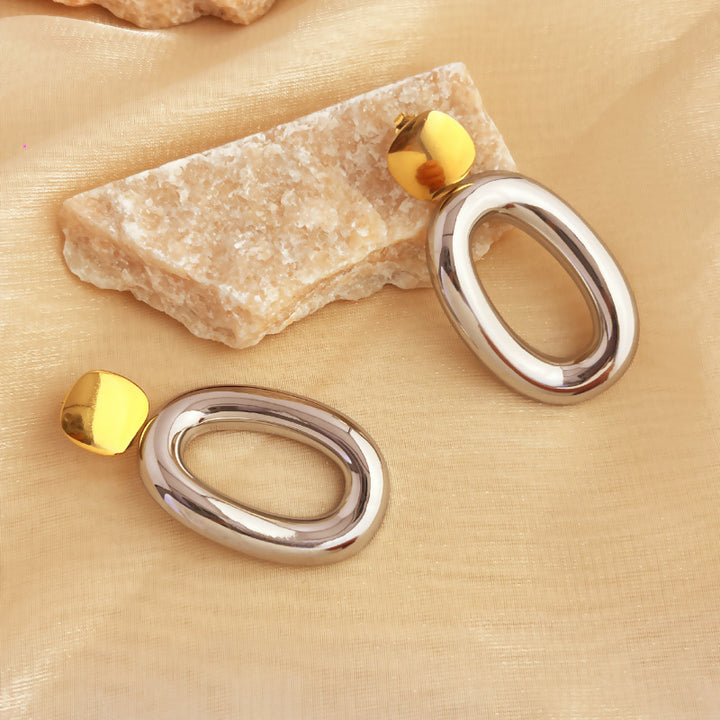 Stainless Gold Silver Color Matching Earrings