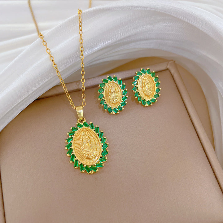 Flash Diamond Tassel Luxury Dress Accessories Dinner Clavicle Necklace Earring CN404