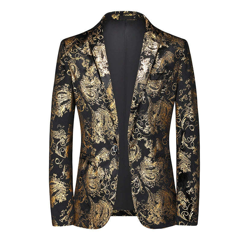 Gold Silver 1 Piece Men's Suit Sequin Jacket