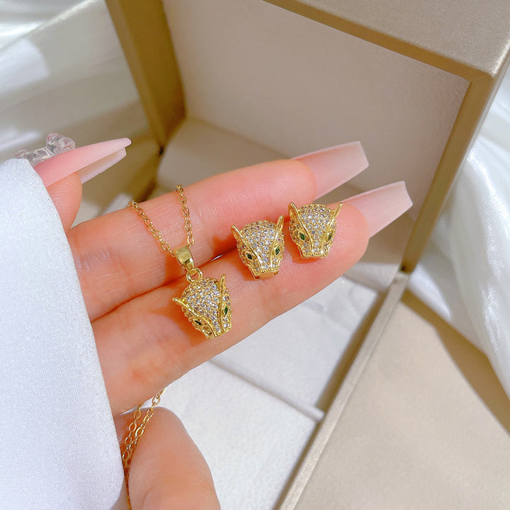 Flash Diamond Tassel Luxury Dress Accessories Dinner Clavicle Necklace Earring CN379