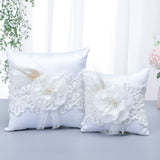 Satin And Linen Fabric Wedding Ring pillow Creative Lace Ring Box Small Portable, BS&KFS