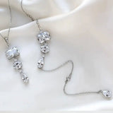 Bridal Wedding Pearl Necklace With Tassel Back Chain