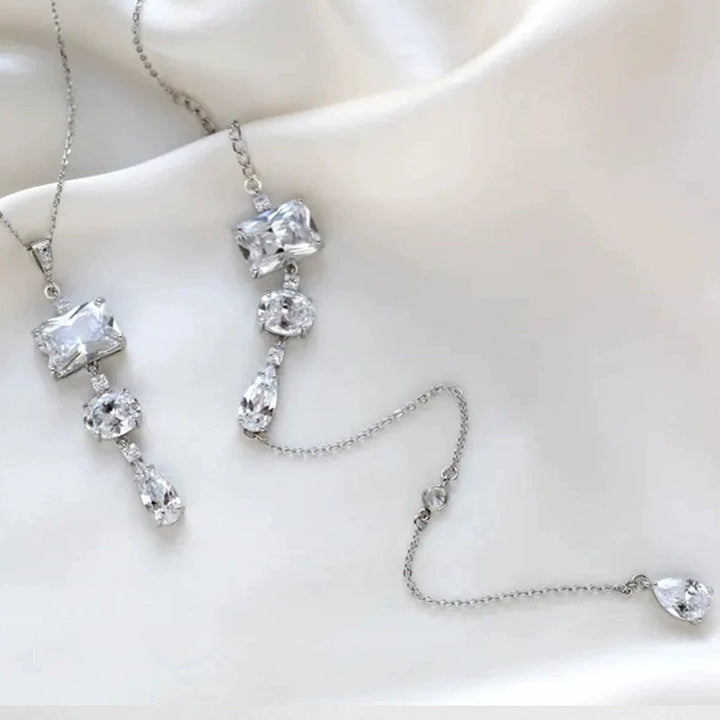 Bridal Wedding Pearl Necklace With Tassel Back Chain
