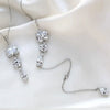 Bridal Wedding Pearl Necklace With Tassel Back Chain