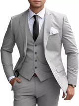 Classic 3 Piece Men's Suit with Regular Fit and Sophisticated Peak Lapel