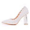 Women's Wedding Shoes Decorative Heel Wedding Heels Bridal Shoes With Beading WS0010