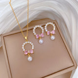 Flash Diamond Tassel Luxury Dress Accessories Dinner Clavicle Necklace Earring CN198