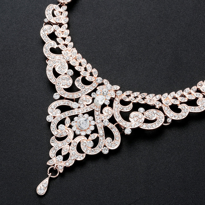 New Pearl Set NecklaceEarrings Two-piece Set for Women's Wedding Party CN35