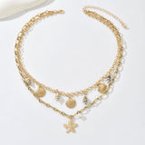 Bohemian Pearl & Shell Choker Necklace – Beachy Layering Piece