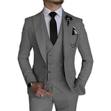 Classic 3 Piece Men's Suit with Regular Fit and Sophisticated Peak Lapel