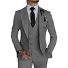 Classic 3 Piece Men's Suit with Regular Fit and Sophisticated Peak Lapel