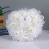 Heart-Shaped Rose Accessories Lace Creative Ostrich Feather Wedding Ring Pillow , JZH-5718
