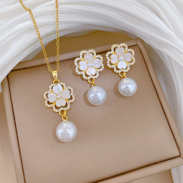 Flash Diamond Tassel Luxury Dress Accessories Dinner Clavicle Necklace Earring CN196