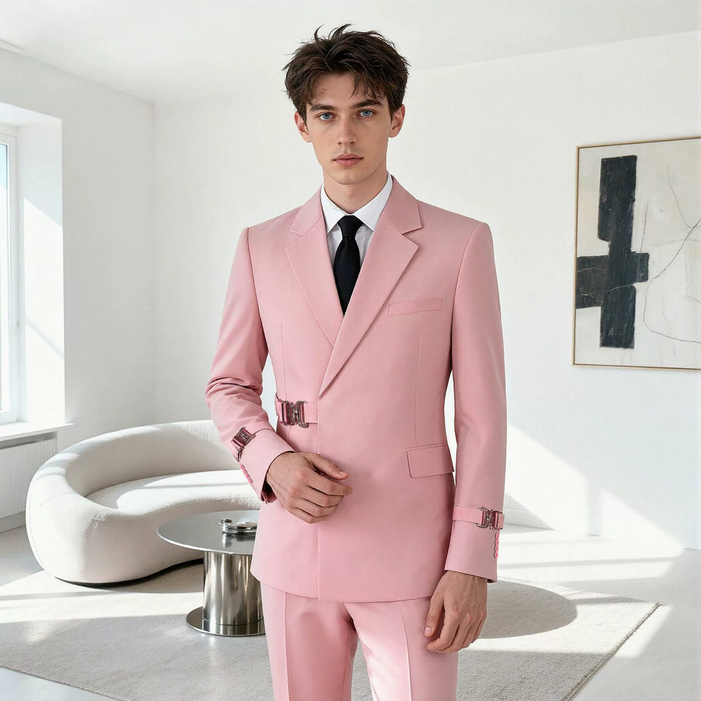 Elegant men's plus-size collar suit 2 piece Single Row Suit