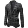 Black Casual Collar Coat Jacket Slim Button Small Suit Strips Single Jacket