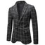 Black Casual Collar Coat Jacket Slim Button Small Suit Strips Single Jacket
