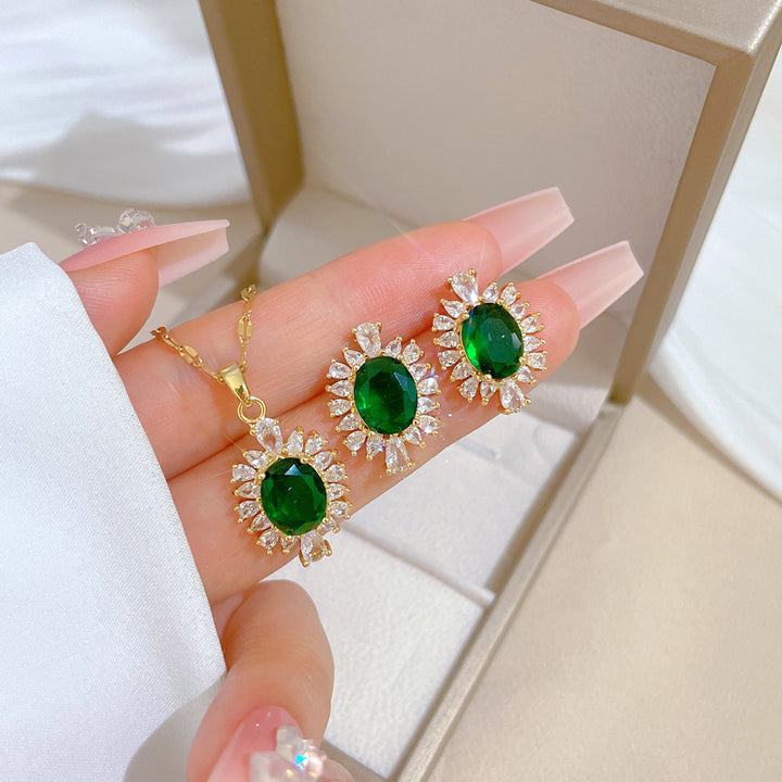 Flash Diamond Tassel Luxury Dress Accessories Dinner Clavicle Necklace Earring CN200