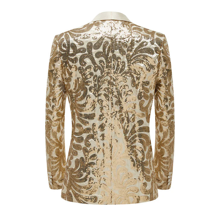 Men's Floral Tuxedo Jacket Embroidery Sequin 3 Color CN443