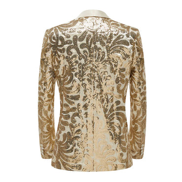 Men's Floral Tuxedo Jacket Embroidery Sequin 3 Color CN443