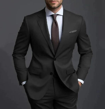 Elegant men's plus-size collar suit 2 piece Single Row Suit
