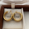 Classic Leather Metal Large Circle Earrings