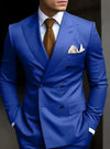 Royal Blue Casual Men's 2 Pieces Mens Suit Regular Fit Notch Lapel Tuxedos (Blazer+Pants)