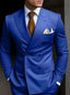 Royal Blue Casual Men's 2 Pieces Mens Suit Regular Fit Notch Lapel Tuxedos (Blazer+Pants)