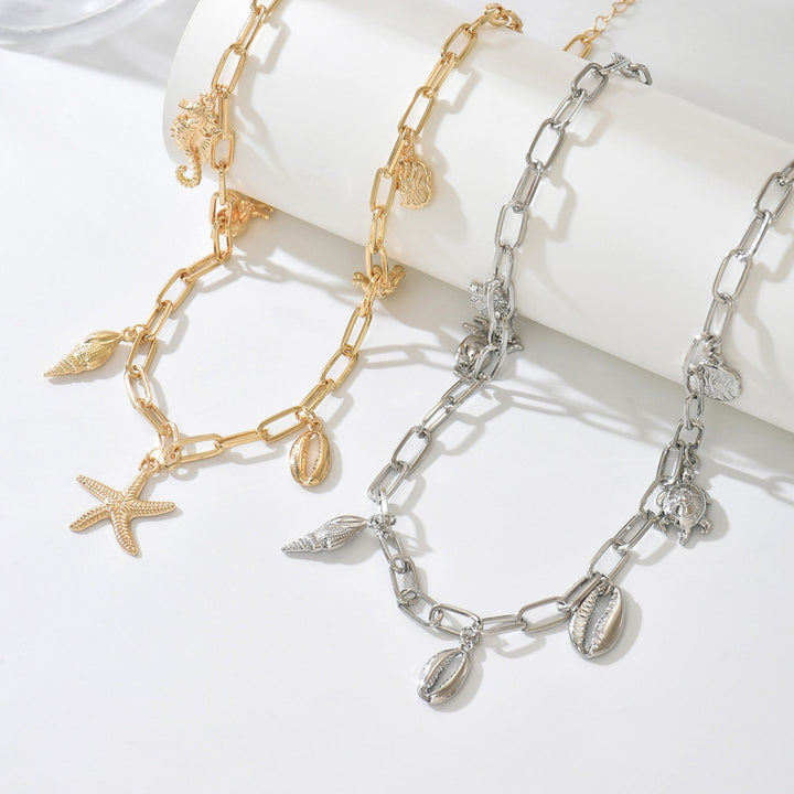 Bohemian Pearl & Shell Choker Necklace – Beachy Layering Piece