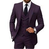 Casual Men's 3 Pieces Mens Suit Regular Fit Notch Lapel Tuxedos (Blazer+vest+Pants) CN550
