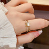 Cute Golden Kitten Bow Double layered Open Ring for Summer