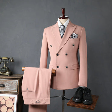 Classic 2 Piece Men's Suit with Regular Fit and Sophisticated Peak Lapel