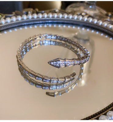 Zircon Snake Bracelet Female Design Silver Snake Opening Fashion Bracelet CN20
