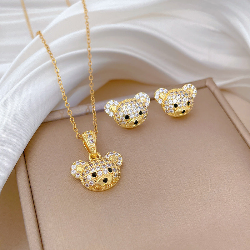 Flash Diamond Tassel Luxury Dress Accessories Dinner Clavicle Necklace Earring CN209