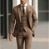 Chocolate Classic 3 Piece Men's Suit with Regular Fit and Sophisticated Peak Lapel
