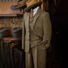 British Style Classic 3 Piece Men's Suit with Regular Fit and Sophisticated Peak Lapel